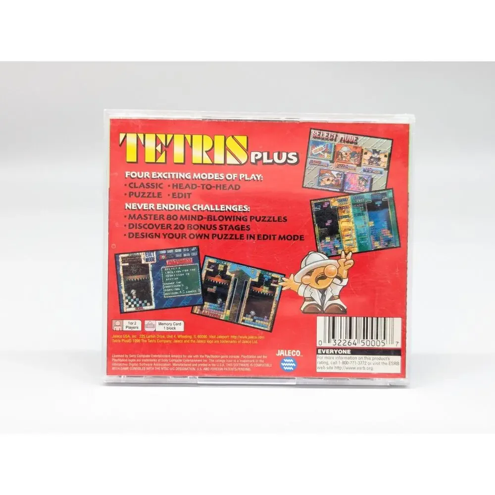 Tetris Plus PlayStation 1 Replacement Jewel Case & Manual Only No Game